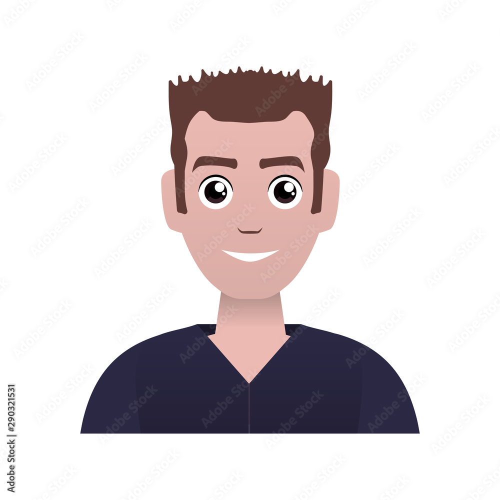 young man avatar character vector illustration
