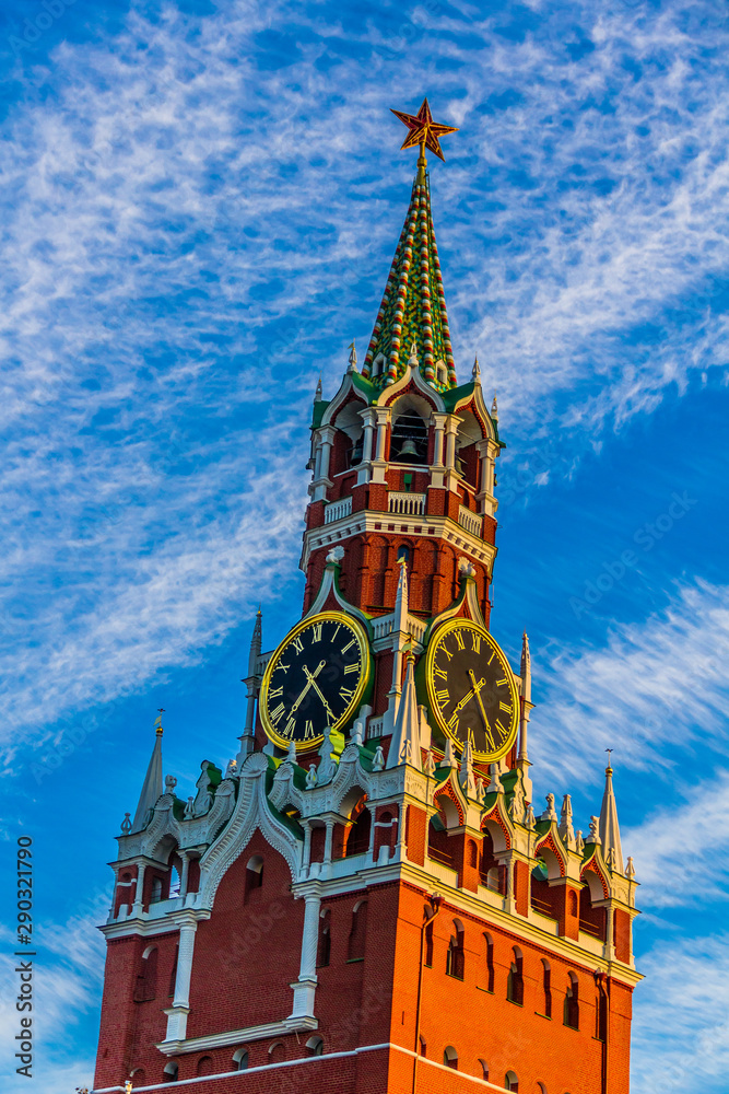 Spasskaya Tower at the Red Square in Moscow