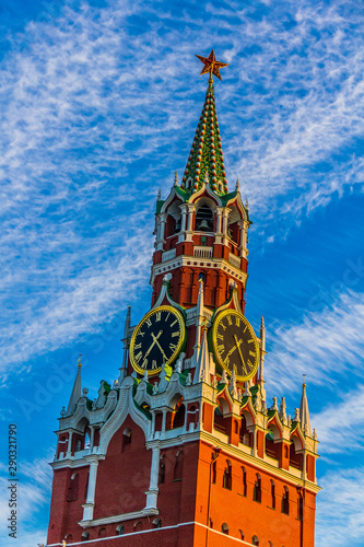 Spasskaya Tower at the Red Square in Moscow (ID: 290321790)
