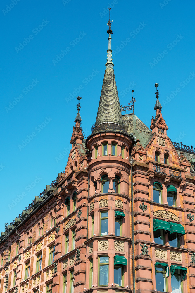 Obraz premium Oslo historical medieval building, tower architecture, Norway