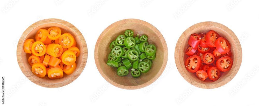 Chili in bowl on white background Chili in bowl on white background