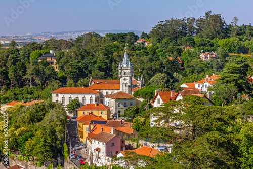 Sintra old town houses landscape view, Portugal