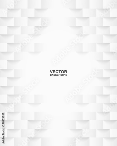 Fototapeta Naklejka Na Ścianę i Meble -  Abstract . Embossed geometric square white background ,light and shadow .Vector.