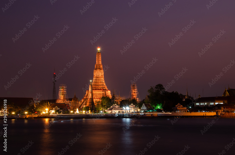 Wat Arun Temple twilight  bangkok