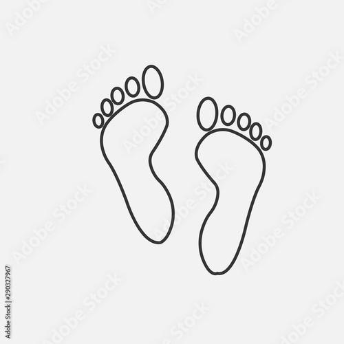 human footprints vector icon illustration icon