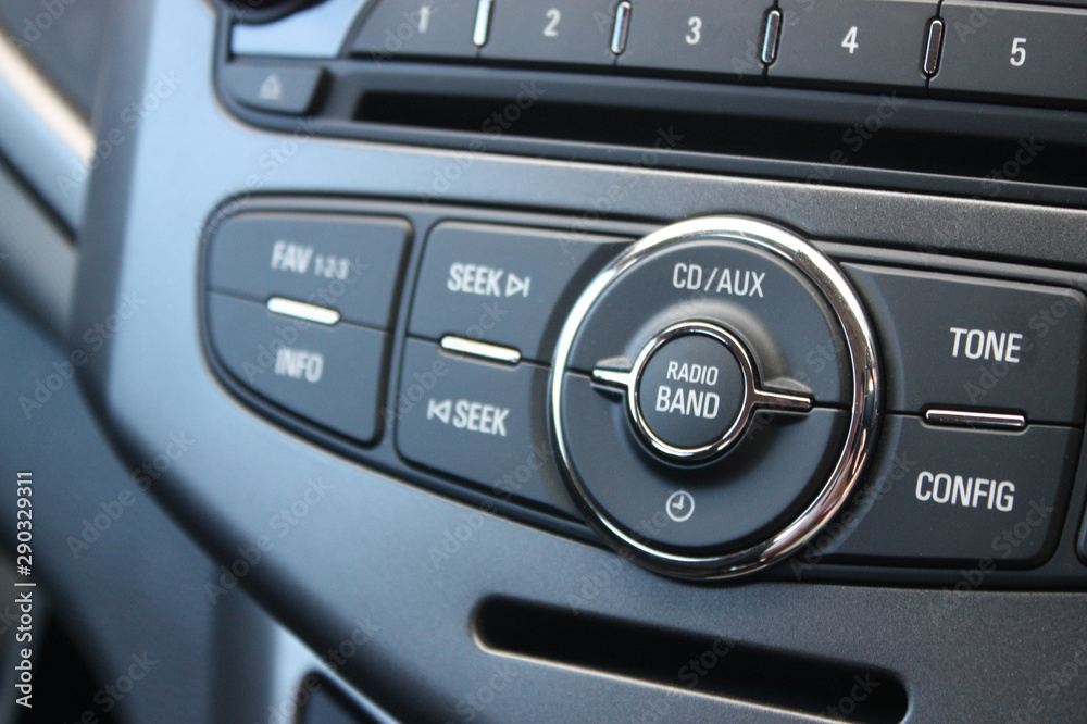 Close-up of vehicle sound system 