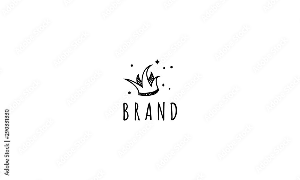 Vector logo on which the abstract image of the crown in a playful style. Vector logo on which the abstract image of the crown in a playful style.