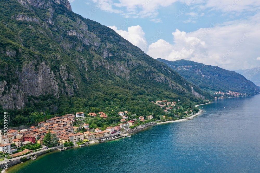 Lake Como Aerial Shot on Mountain in Italy