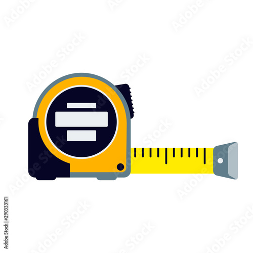 Measuring tape tool. Flat vector illustration on white background.