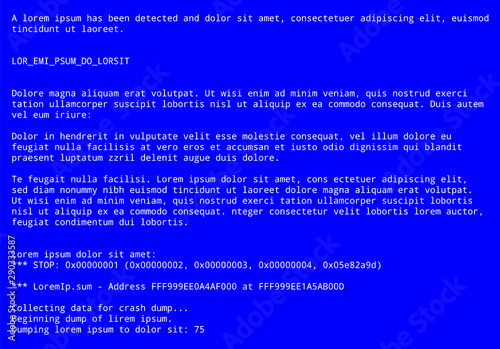Blue screen with operating system error message