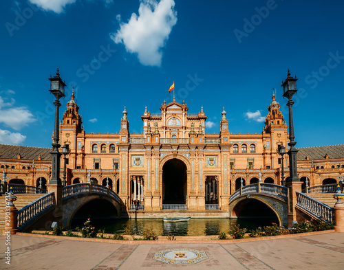 Plaza de Espana, in Seville, Spain, built in 1928 for the Ibero-American Exposition of 1929