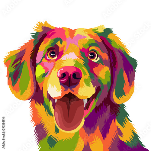 Cute and funny dog vector pop art full colours