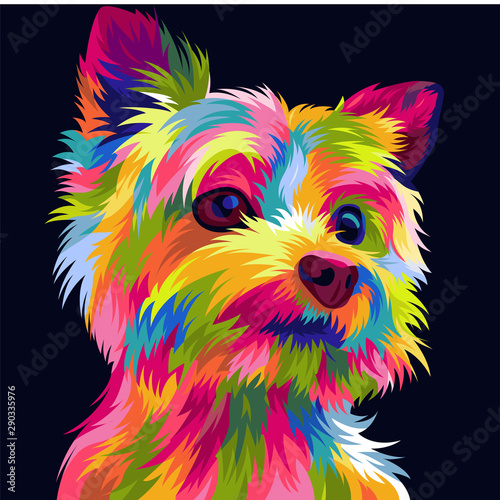 Cute and funny dog vector pop art full colours photo
