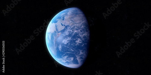 3d rendered illustration of the earth from space