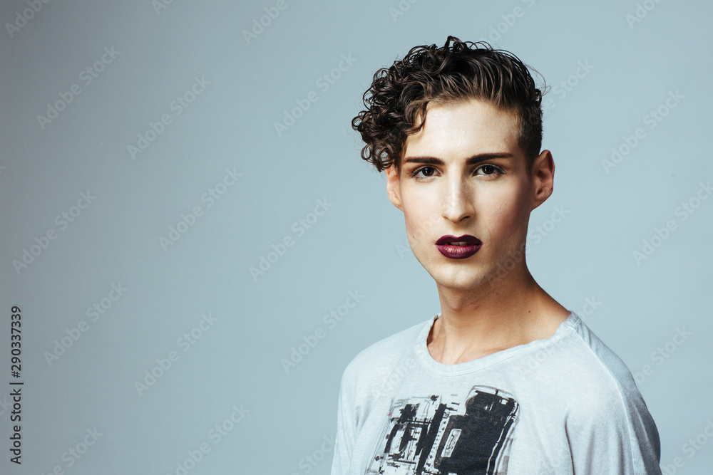 Obraz premium Portrait of a young man with make up