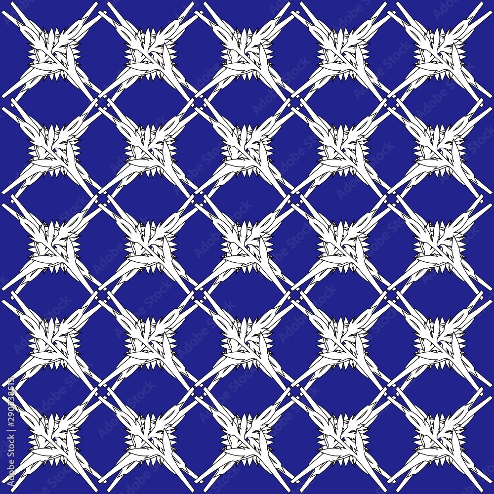 Abstract festive Christmas snowflake pattern on blue background Abstract festive Christmas snowflake pattern on blue background