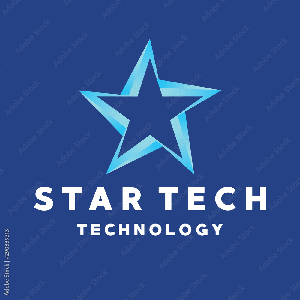 Obraz premium Star Tech Logo Design. Technology Icon. Modern Star Symbol. Logo Inspiration For Business And Company.