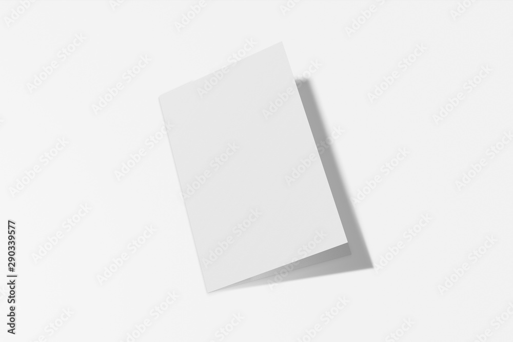 Mockup vertical booklet, brochure, invitation isolated on a white background with hard cover and realistic shadow. 3D rendering. Mockup vertical booklet, brochure, invitation isolated on a white background with hard cover and realistic shadow. 3D rendering.