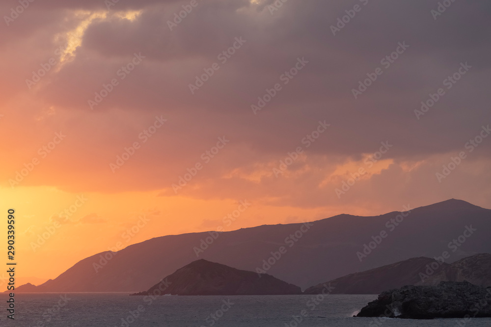 Sunrise on the Mediterranean sea.