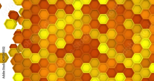 3D Abstract hexagon geometric surface loop animation. Transitions motion graphics background with mask. Seamless loop 4K UHD FullHD.
