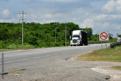 Escarcega; United Mexican States - may 17 2018 : truck on the road photo