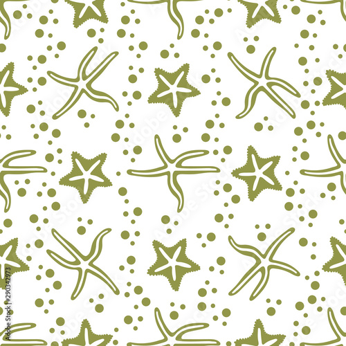 Vector seamless pattern with starfish.