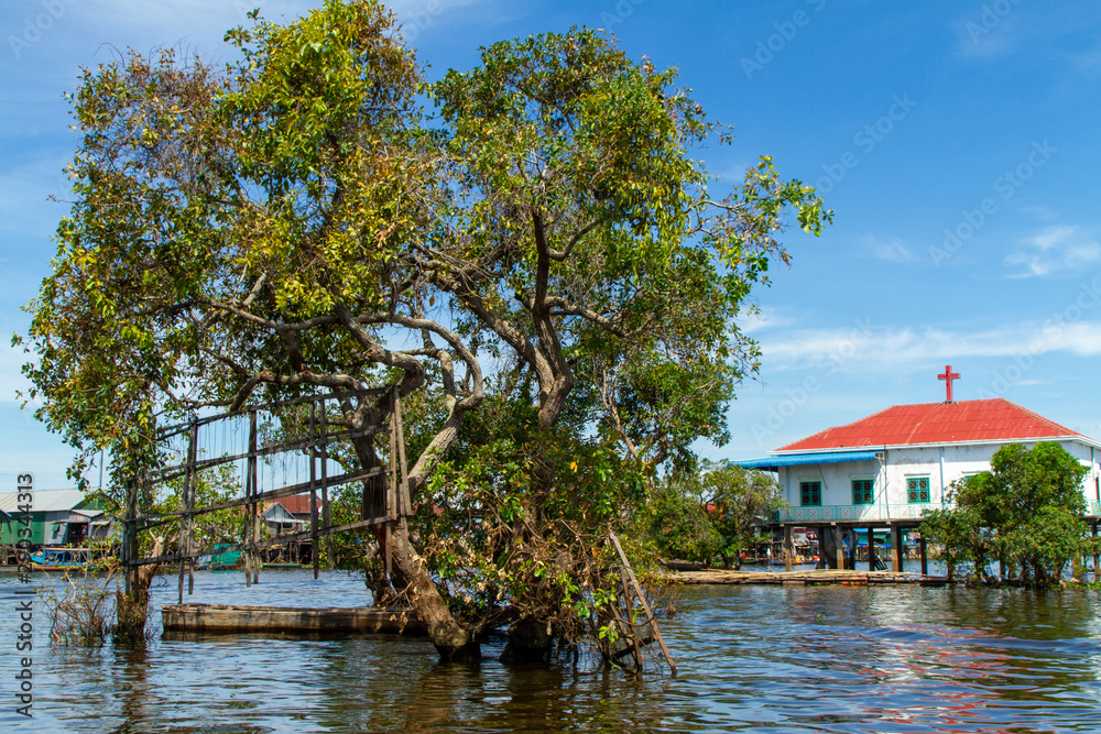 Obraz premium SIEM REAP FLOATING VILLAGES, Cambodia