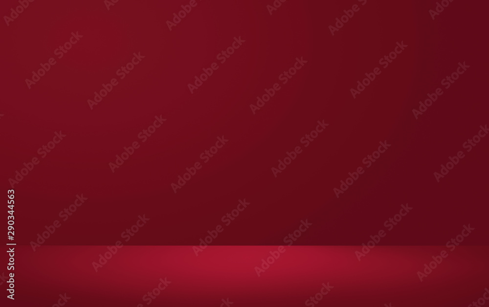 3D Illustration. Plain festive red christmas background