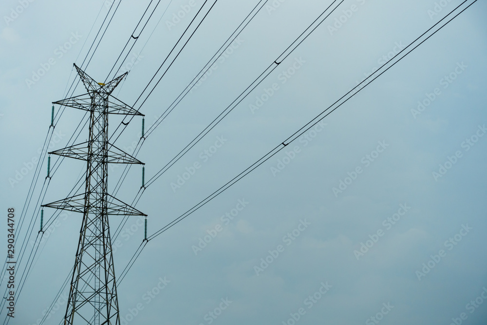 Transmission tower in rainy day, Transmission tower with cloudy sky background. Transmission tower in rainy day, Transmission tower with cloudy sky background.