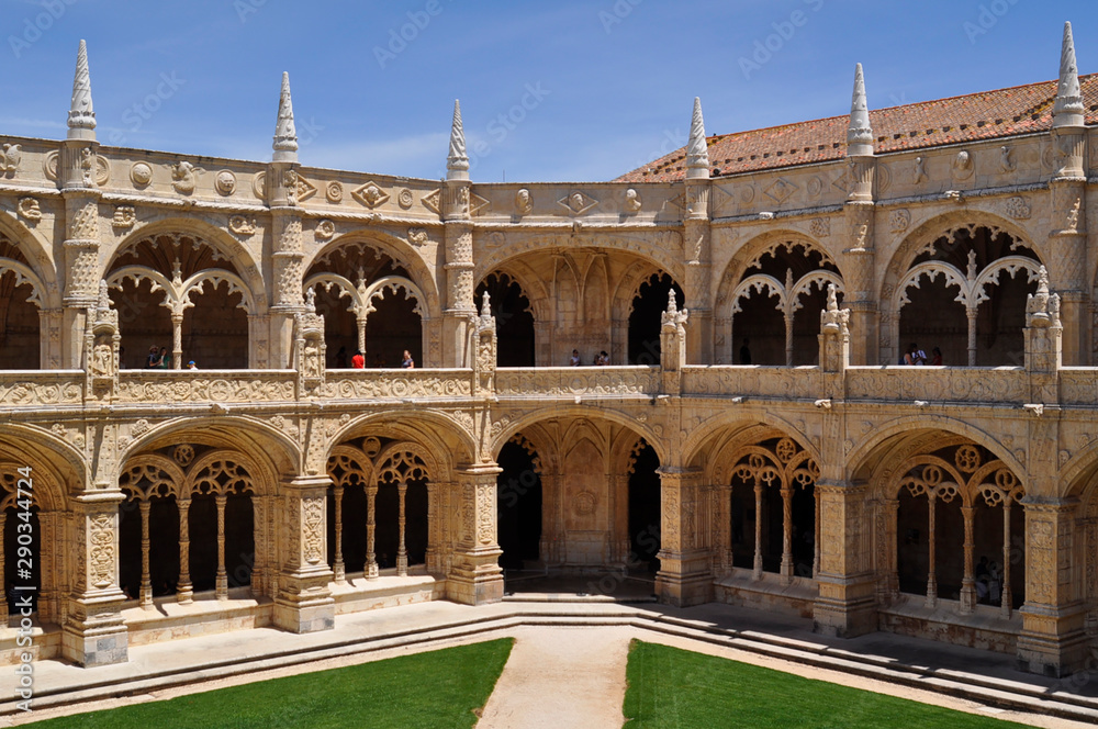Interiors of Jeronimos Monastery or Hieronymites Monastery. Lisbon, Portugal