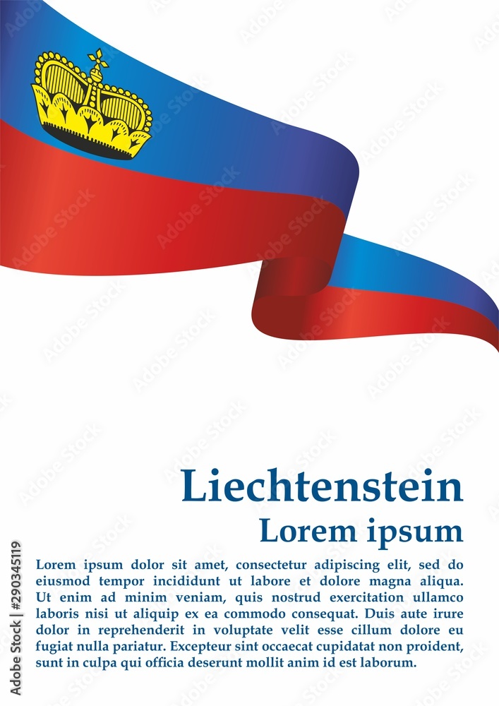 Flag of Liechtenstein, Principality of Liechtenstein. Template for award design, an official document with the flag of Liechtenstein. Bright, colorful vector illustration for graphic and web design. Flag of Liechtenstein, Principality of Liechtenstein. Template for award design, an official document with the flag of Liechtenstein. Bright, colorful vector illustration for graphic and web design.