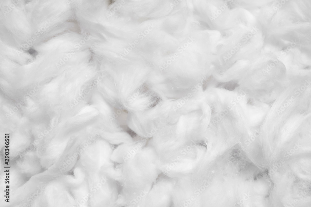 Cotton soft fiber texture background, white fluffy natural material - obrazy, fototapety, plakaty 