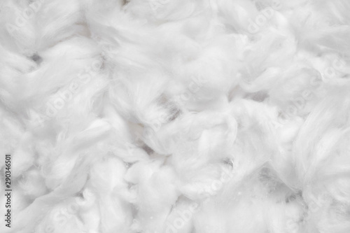 Cotton soft fiber texture background, white fluffy natural material