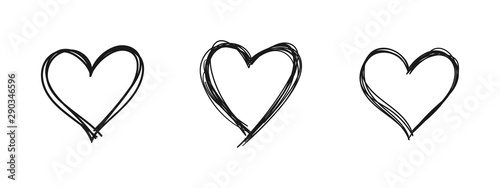 Heart doodle. Hand drawn love symbol.