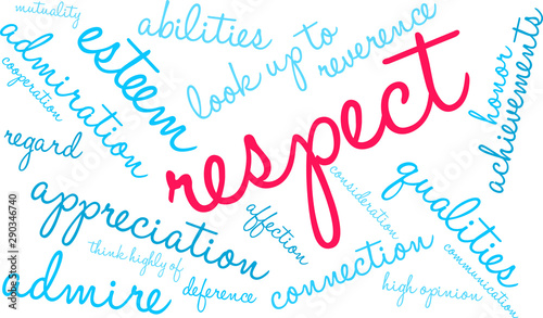 Respect word cloud on a white background. 