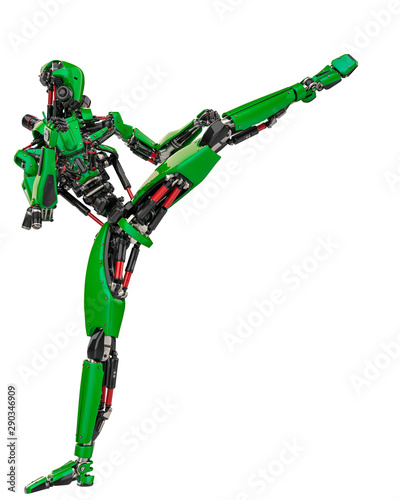 mega blue robot super drone in a white background