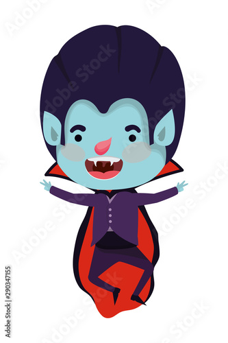 cute little boy with dracula costume
