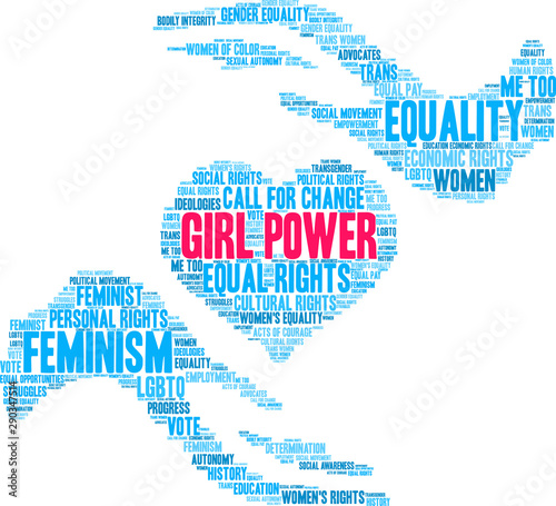 Girl Power Word Cloud on a white background. 