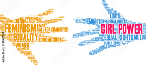 Girl Power Word Cloud on a white background. 