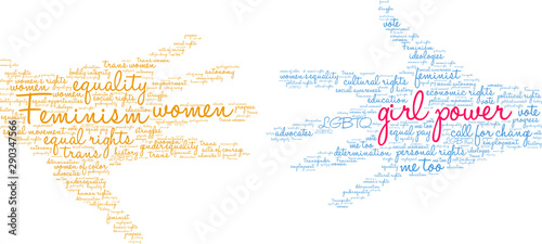 Girl Power Word Cloud on a white background. 