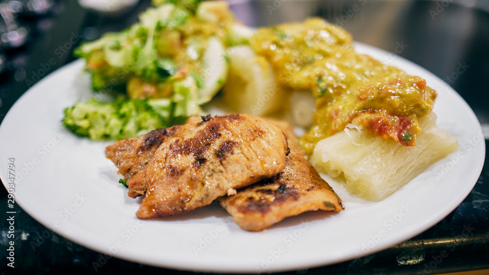 sauteed chicken breast in non-stick skillet sauteed chicken breast in non-stick skillet