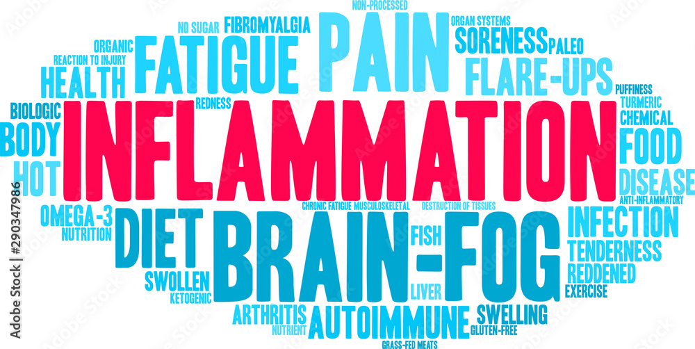 Inflammation Word Cloud on a white background. Inflammation Word Cloud on a white background.