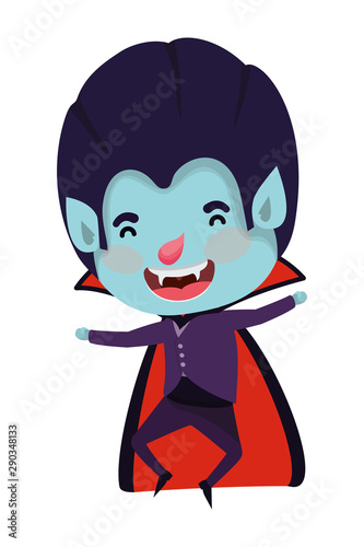 cute little boy with dracula costume