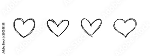 Heart doodle. Hand drawn love symbol.