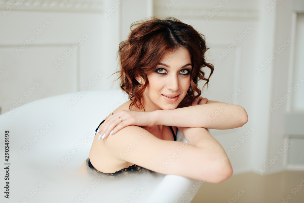 beautiful girl in the bathtub water in underwear beautiful girl in the bathtub water in underwear