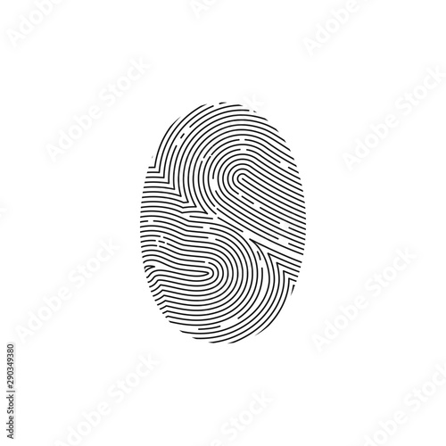 Fingerprint or thumbprint circle icon