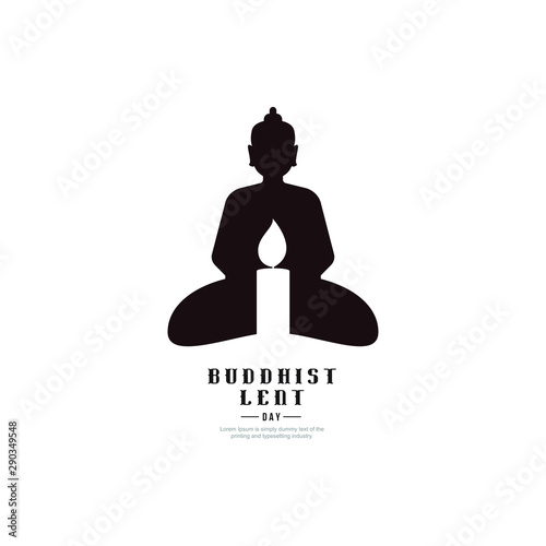 Buddhist lent day banner design. Vector illustration