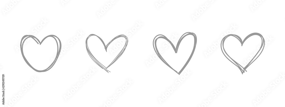 Heart doodle. Hand drawn love symbol.