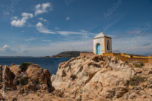 Chapel at the Cala Francese, Landscape of La Maddalena Island, Sardinia, Italy photo