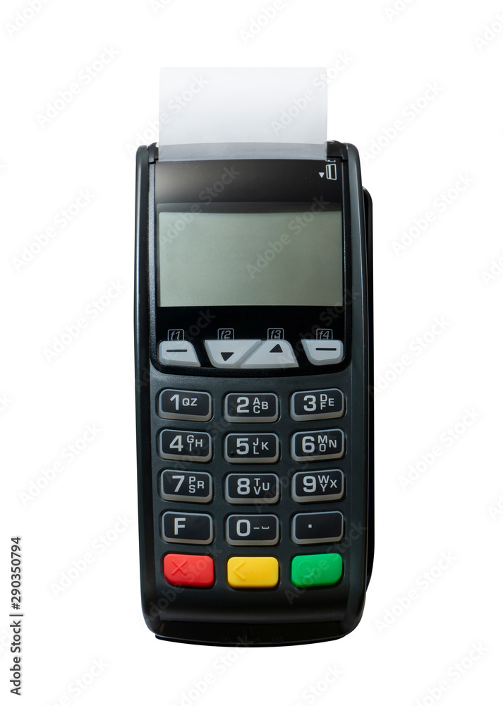 Top view shot of Credit card reader isolated on white background Top view shot of Credit card reader isolated on white background
